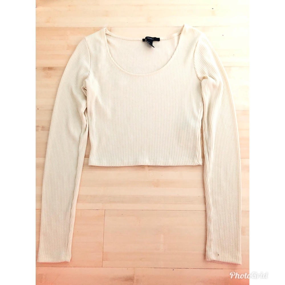 Forever 21 Yellow Cropped Sweater